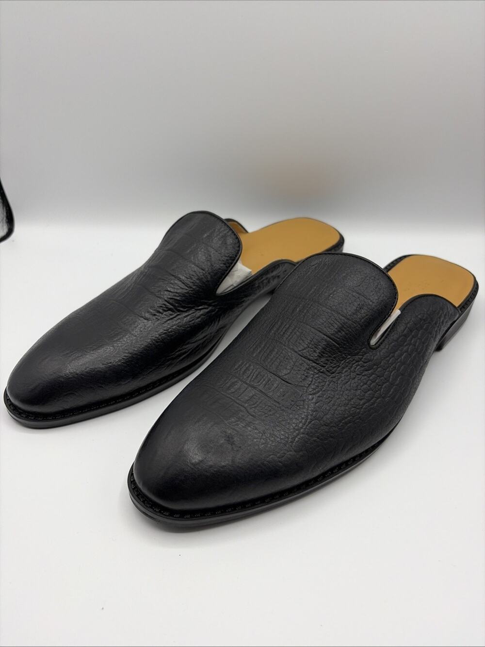 Berluti Paris Black Leather Mules Slip On Shoes Men’s Size EUR 46 US 13 NWOB